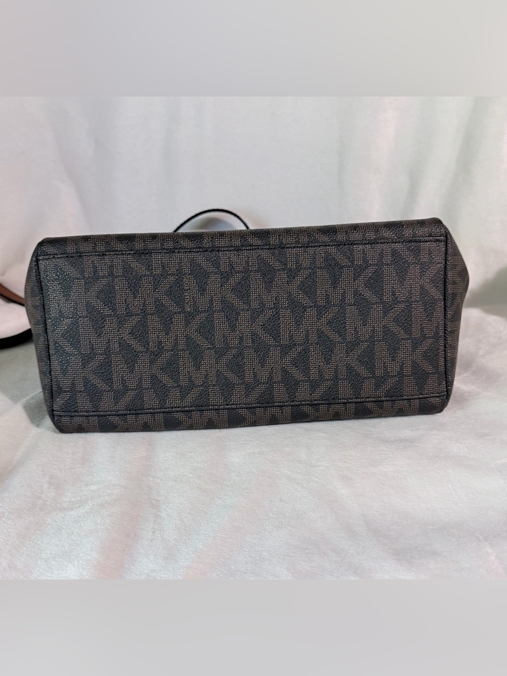 Michael Kors Brown Monogram Dome Satchel with Leather Handles - Picture 11 of 13